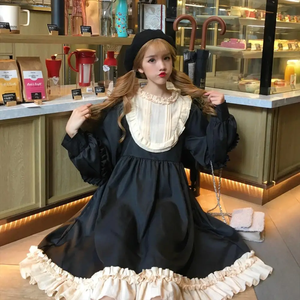Japansk Mori Girl Dress 2019 Nye Søde Lolita Princess Dress Cos Loli Tea Party Retro Domstol Kawaii Fe Kjole 4