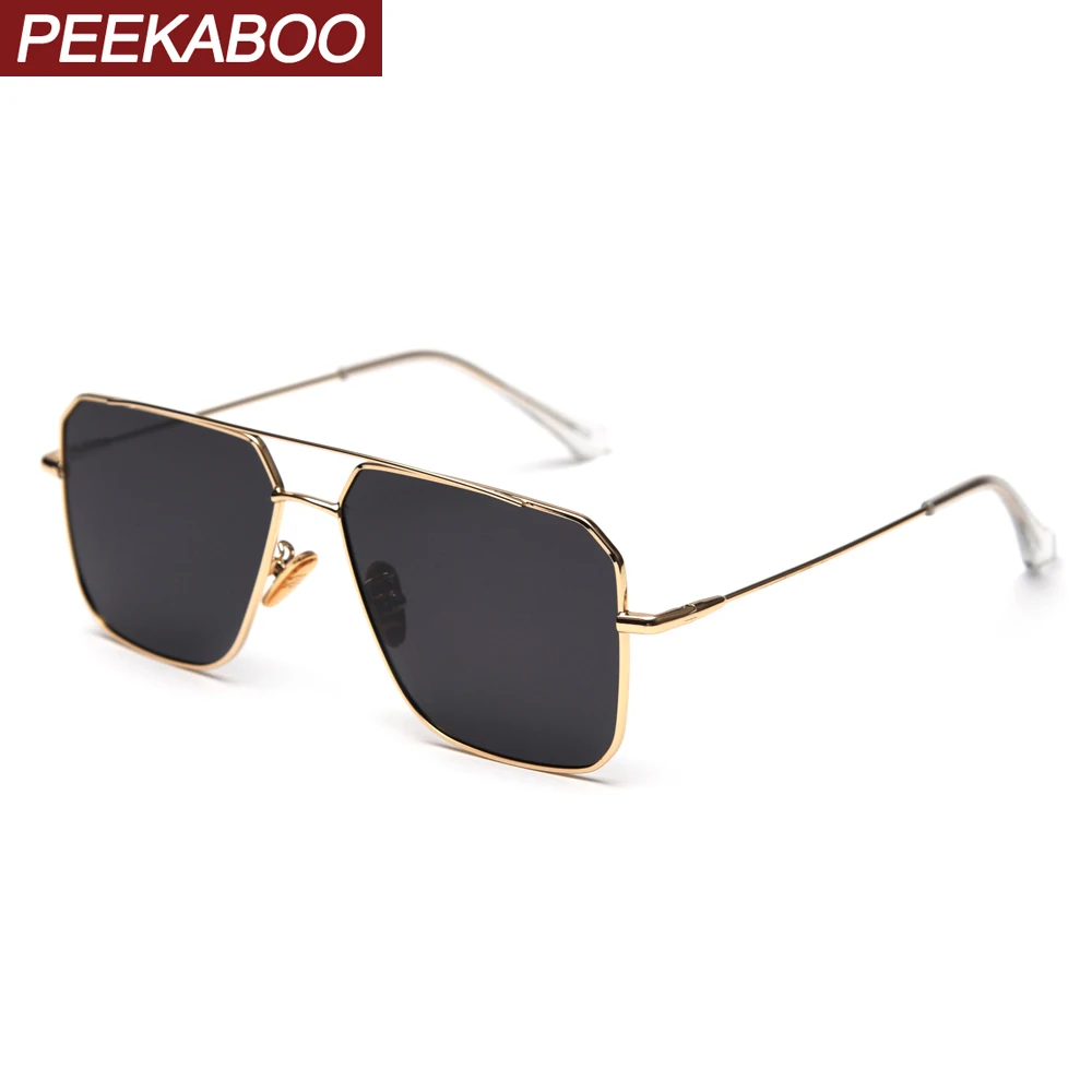 Peekaboo-pladsen polariserede solbriller metal man tendens 2020 damer sol briller uv400 spejl uregelmæssig høj kvalitet 0