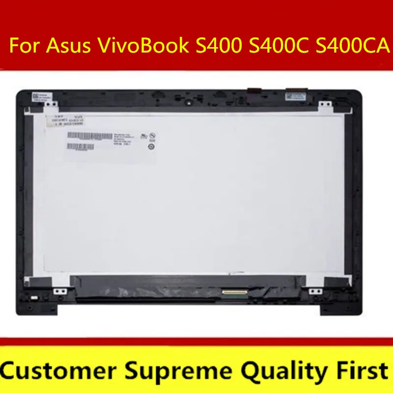 LCD-Touch-Skærm Digitizer Assembly Bezel med Reparation af Bærbar Til Asus VivoBook S400 S400C S400CA 1366*768 1
