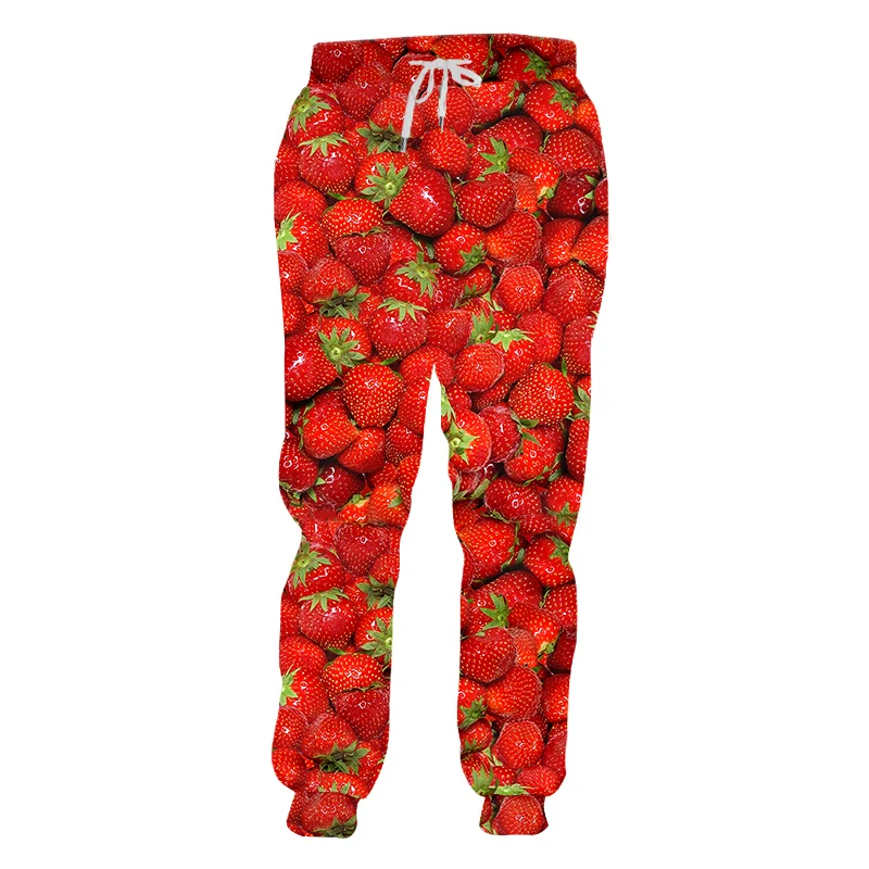 UJWI Nye fashoin frugt 3D-Print Stil bukser Mænd/Kvinder Casual bukser frugt bukser Jordbær Mærke fritid sjovt Tøj 2