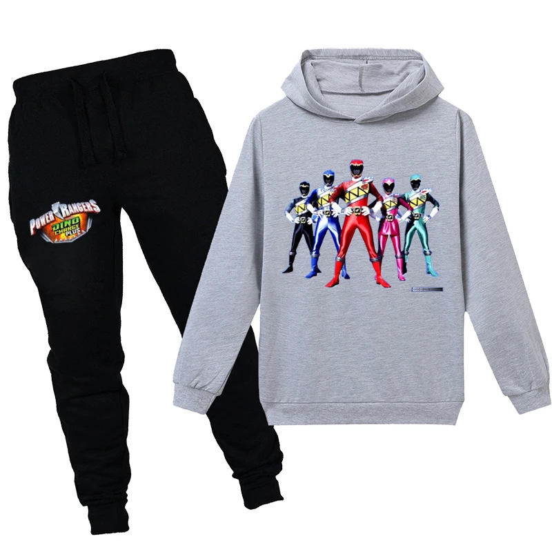 Power Ranger Hættetrøjer Kids Fashion Sweatshirts Børn Hætteklædte T-Shirt Buksetrold Piger Pels Kids Tøj Drenge Casual T-Stykkerne, Sportstøj Sæt 1