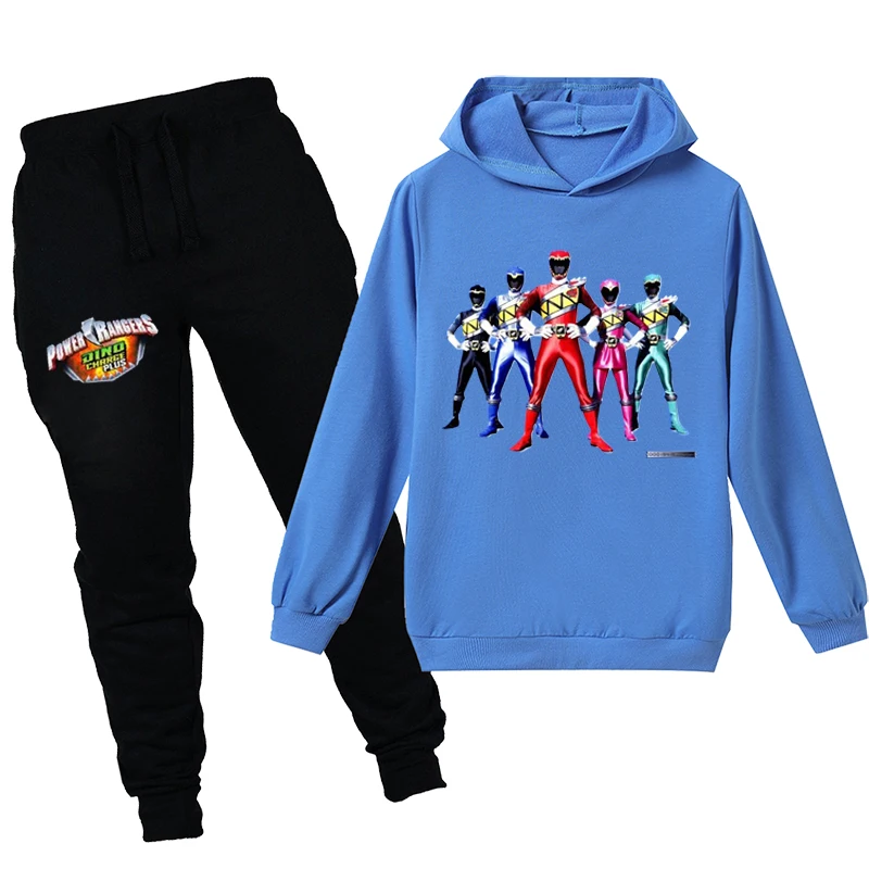 Power Ranger Hættetrøjer Kids Fashion Sweatshirts Børn Hætteklædte T-Shirt Buksetrold Piger Pels Kids Tøj Drenge Casual T-Stykkerne, Sportstøj Sæt 2