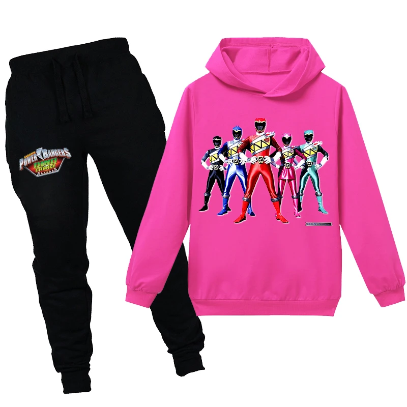 Power Ranger Hættetrøjer Kids Fashion Sweatshirts Børn Hætteklædte T-Shirt Buksetrold Piger Pels Kids Tøj Drenge Casual T-Stykkerne, Sportstøj Sæt 4