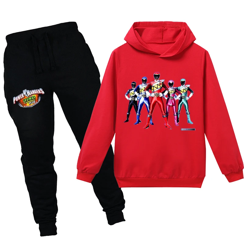 Power Ranger Hættetrøjer Kids Fashion Sweatshirts Børn Hætteklædte T-Shirt Buksetrold Piger Pels Kids Tøj Drenge Casual T-Stykkerne, Sportstøj Sæt 5
