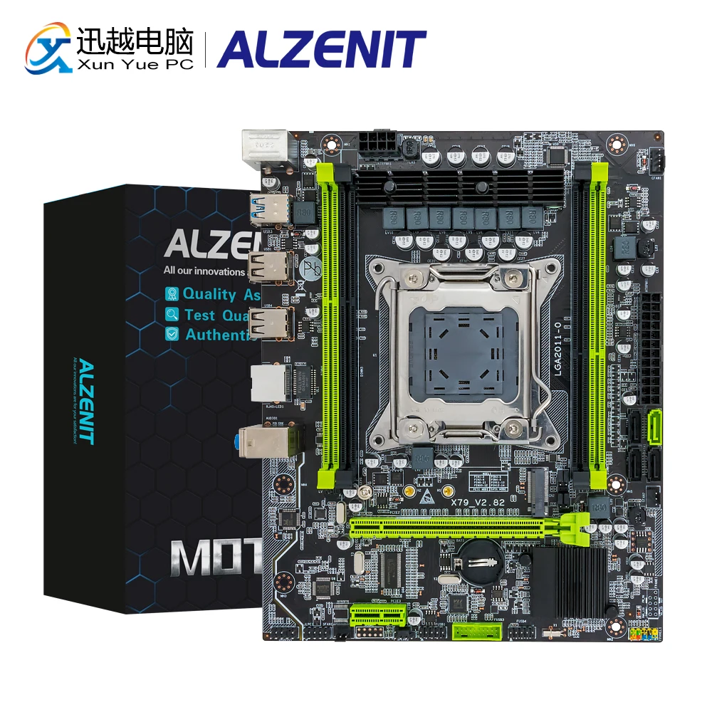 ALZENIT X79 Bundkort Sæt X79M-CE5 Med LGA 2011 Combo Xeon E5-2640 CPU 4x4GB = 16GB DDR3 1600MHz Hukommelse PC3 12800 RAM 5