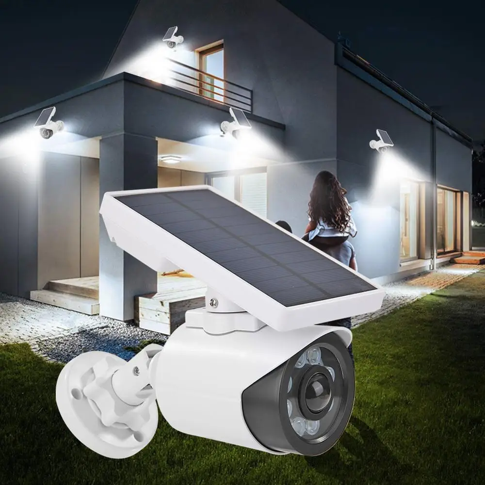 EVKVO Sol Dummy Falske Kamera Lys 8 LED Motion Sensor Vandtæt 3 Modes Udendørs Have Sikkerhed Lampe Sikkerhed Fake Kamera 4