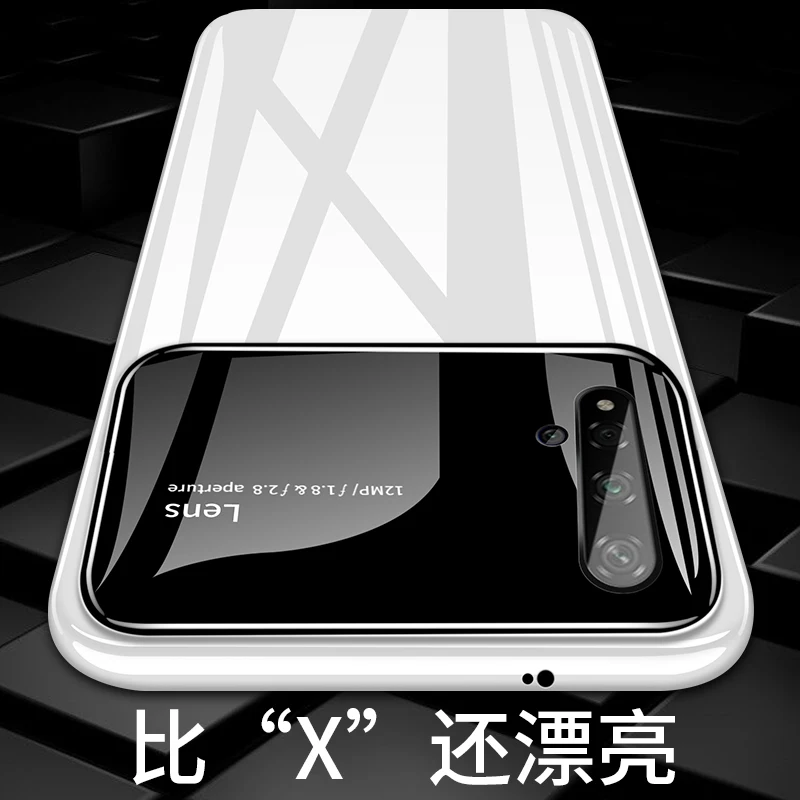 For Huawei Honor 20 Pro Tilfælde Luksus Hårde PC+Hærdet Beskyttende Glas Tilbage Dække Sagen til huawei honor 20 honor20 telefon shell 2