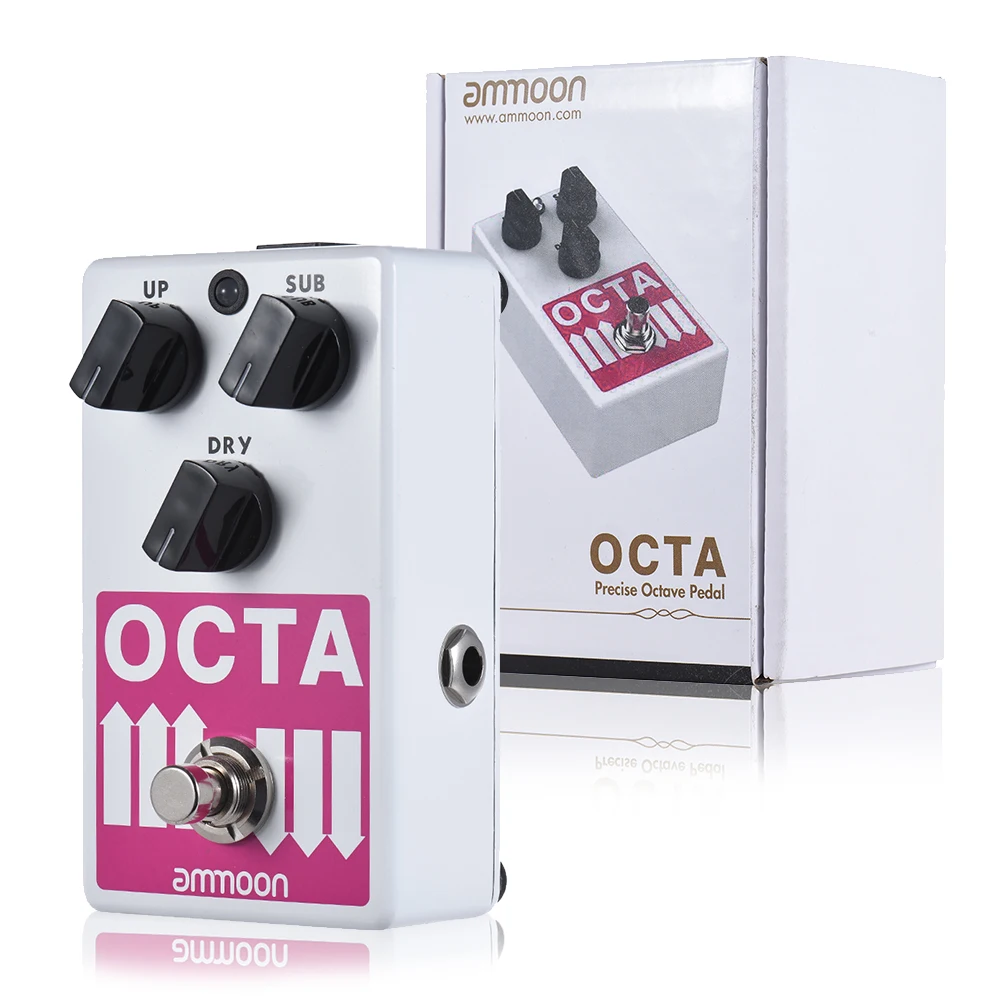 Ammoon OCTA Elektrisk Guitar-Pedal Præcis Polyphonic Octave Generator Guitar-Effekt-Pedal Understøtter SUB/ Oktav OP, og Tør Signal 1