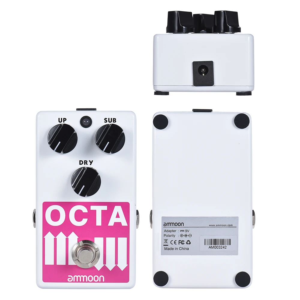 Ammoon OCTA Elektrisk Guitar-Pedal Præcis Polyphonic Octave Generator Guitar-Effekt-Pedal Understøtter SUB/ Oktav OP, og Tør Signal 3