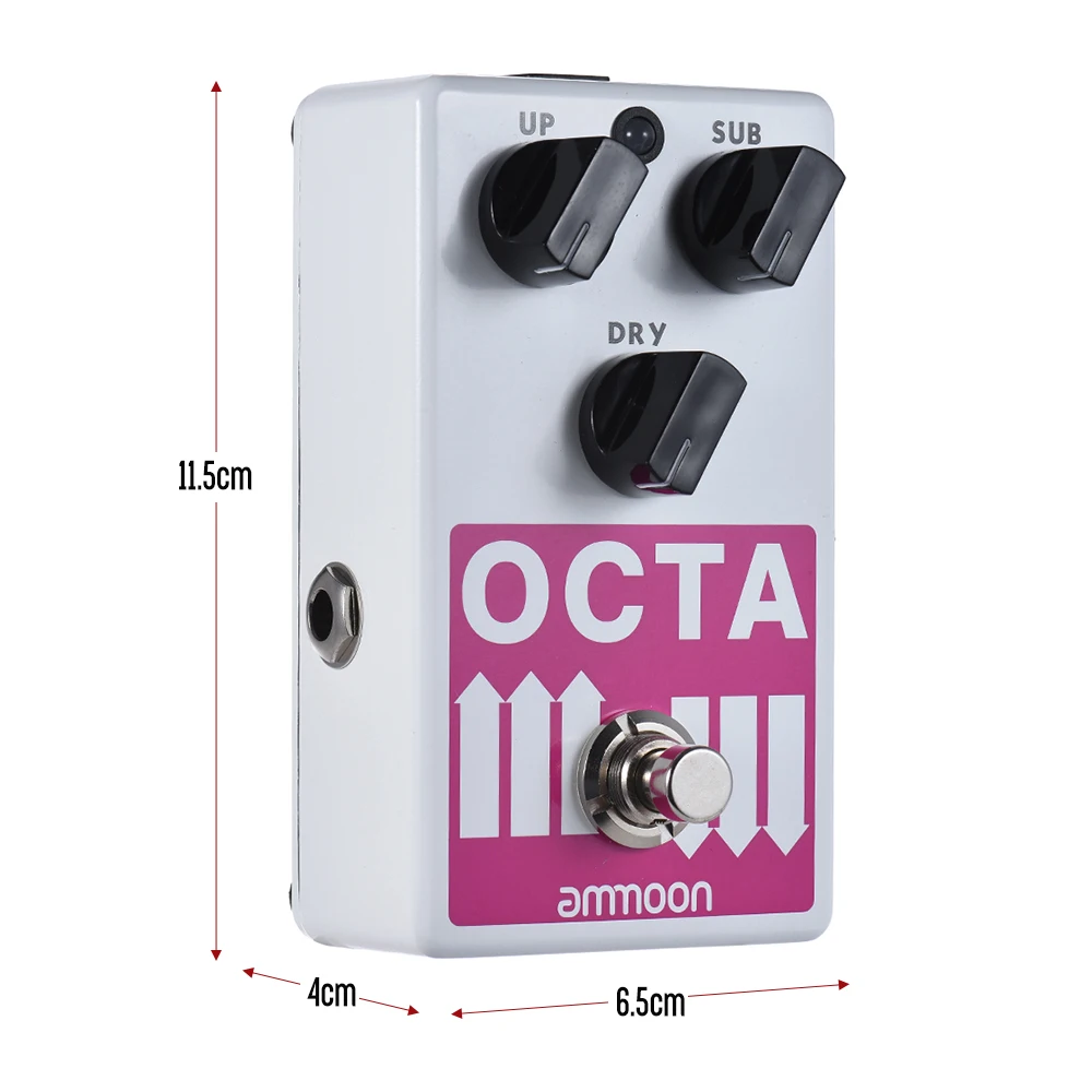 Ammoon OCTA Elektrisk Guitar-Pedal Præcis Polyphonic Octave Generator Guitar-Effekt-Pedal Understøtter SUB/ Oktav OP, og Tør Signal 4