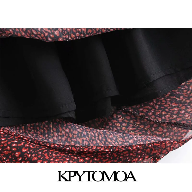 KPYTOMOA Kvinder 2020 Mode Med Snøre Uafgjort Print Midi-Plisseret Kjole Vintage-Lange Ærmer Med Foring Kvindelige Kjoler Mujer 5