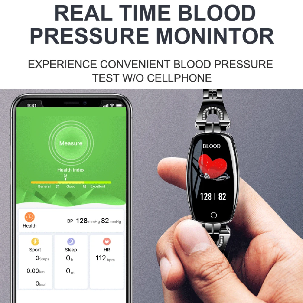 SeenDa 0.96 tommer Vandtæt Kvinder Smart Ur pulsmåler Smart Armbånd Blood pressure Monitor Smartwatch Gave til Dame 4