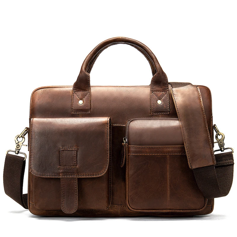 Mænds rejsetaske taske mænds ægte Læder laptop taske kontor tasker for mænd business porte dokument rejsetaske taske 0