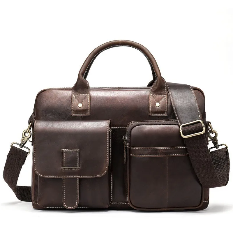 Mænds rejsetaske taske mænds ægte Læder laptop taske kontor tasker for mænd business porte dokument rejsetaske taske 1