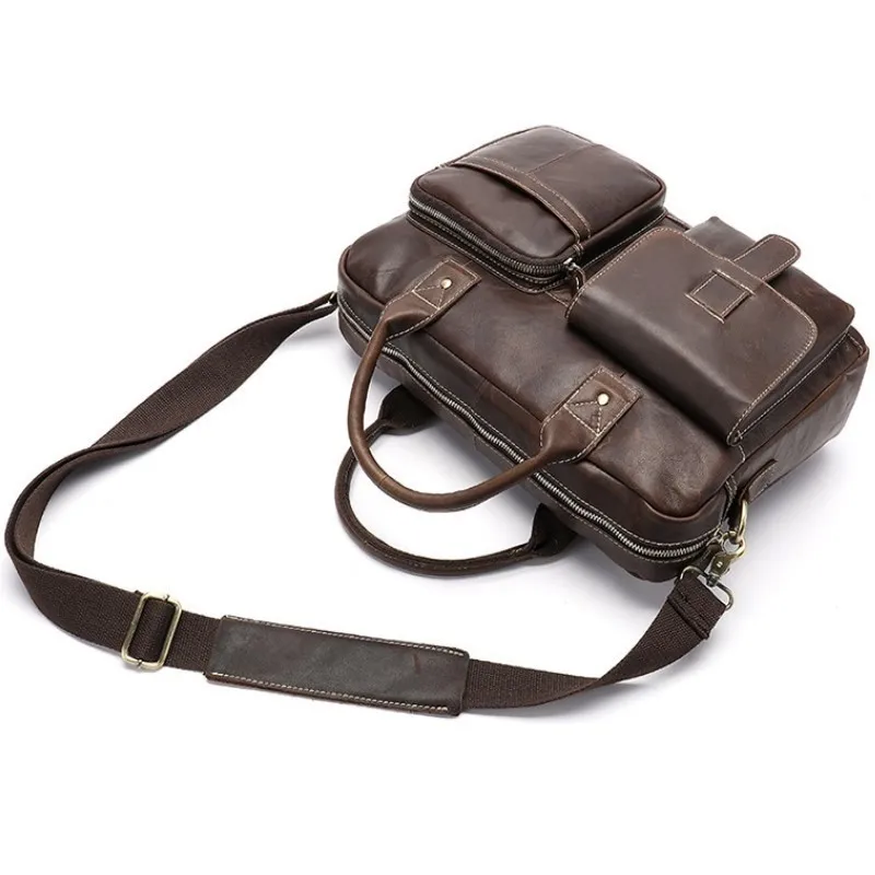 Mænds rejsetaske taske mænds ægte Læder laptop taske kontor tasker for mænd business porte dokument rejsetaske taske 2