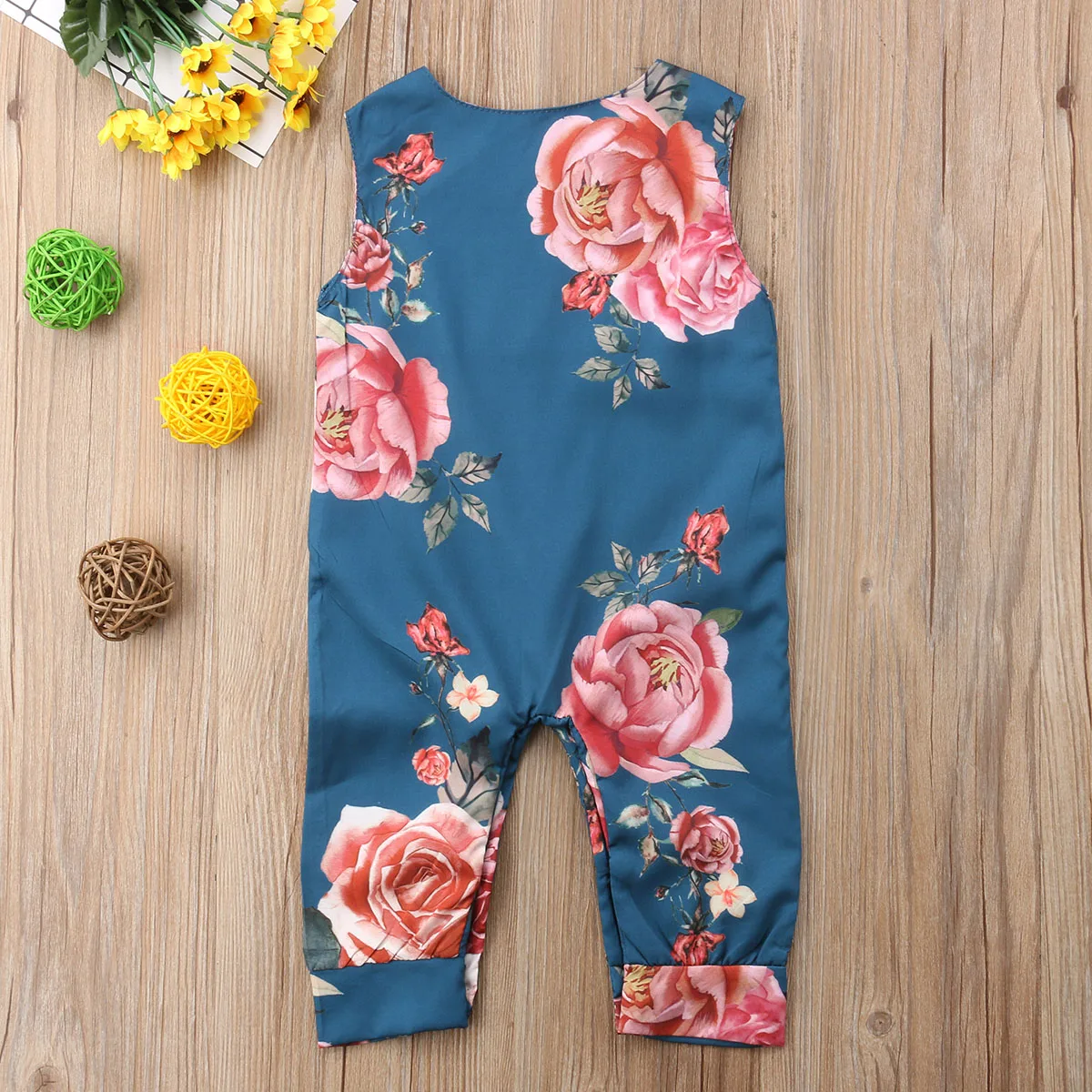 Mode Nyfødte Baby Piger Blomster Romper Buksedragt Playsuit Tøj Tøj 4