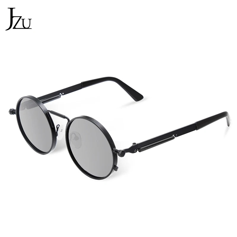 JZU Vintage Mænd Solbriller Kvinder Retro steamPunk Stil Round Metal Frame Farverige Linse solbriller Mode Eyewear oculos 1