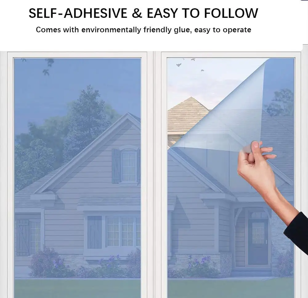En Måde Window Film Spejl Nuance Glas, der Dækker til hjemmekontoret Personlige oplysninger Beskyttelse af Reflekterende Varme Kontrol Anti UV Døren Mærkat 2