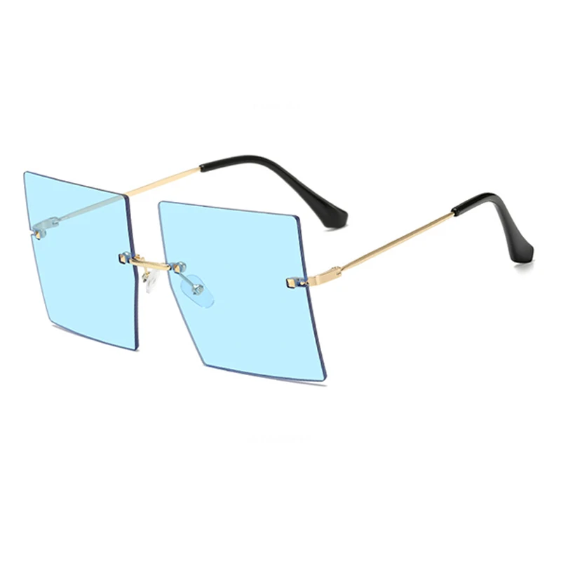 Stor Vintage Designer Square Solbriller Overdimensionerede 2020-brillerne Brune Nuancer Briller Populære Uindfattede Solbriller Kvinder mænd 1