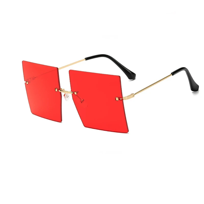 Stor Vintage Designer Square Solbriller Overdimensionerede 2020-brillerne Brune Nuancer Briller Populære Uindfattede Solbriller Kvinder mænd 2