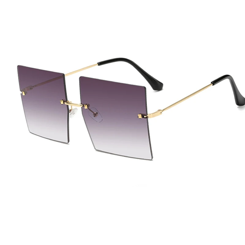 Stor Vintage Designer Square Solbriller Overdimensionerede 2020-brillerne Brune Nuancer Briller Populære Uindfattede Solbriller Kvinder mænd 4