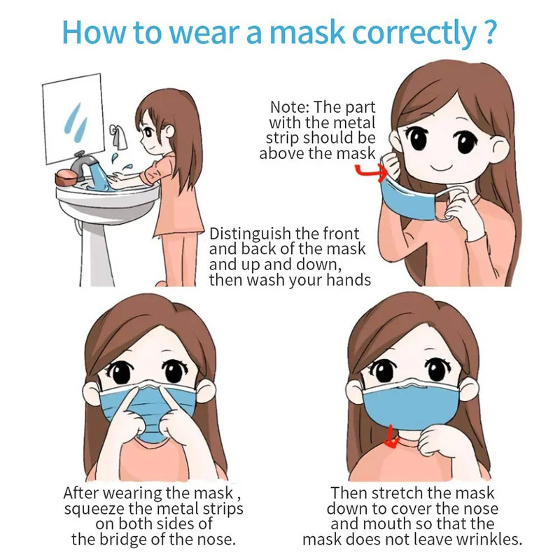 100pcs Børn Maske Disponibel ansigtsmaske 3 Lags Filter Anti Støv Smelter Blæst Mund Maske til Børn Barn Ørekrog Beskyttende Maske 0