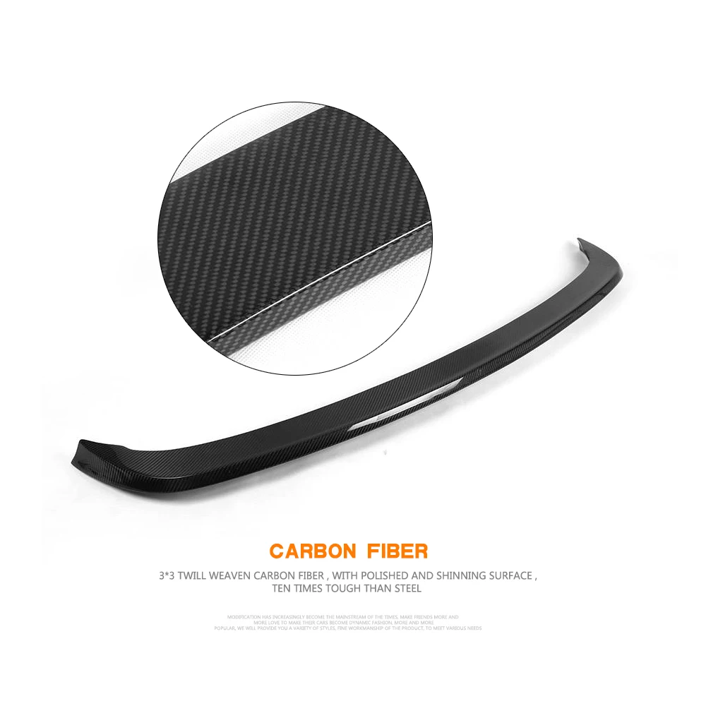 Ægte Carbon Fiber Midten Kuffert Spoiler Læbe Fløj Til Volkswagen VW Golf GTI MK7 R-2017 5