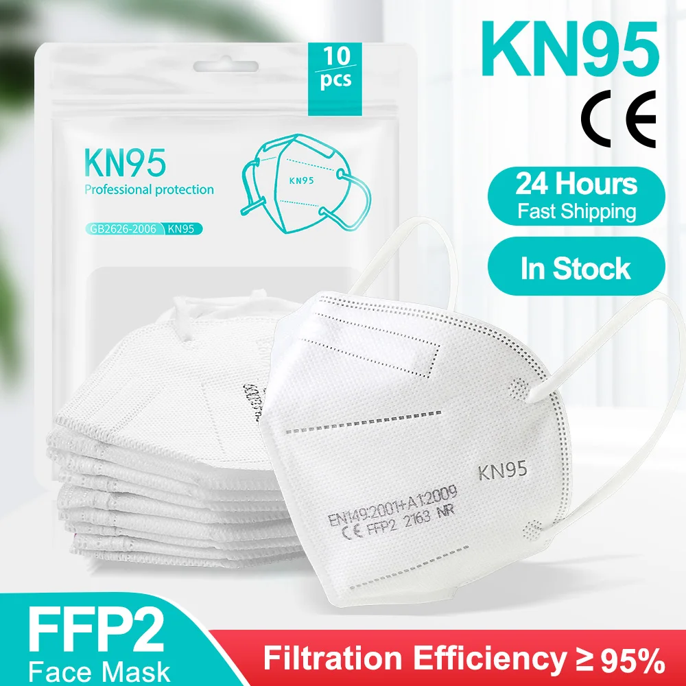 10-200 Pc ' er KN95 ansigtsmaske FFP2 Åndbar Sikkerhed Støvtæt Respirator Munden Masker Filtrering Maske Beskyttende Genanvendelige Mondkapje 1