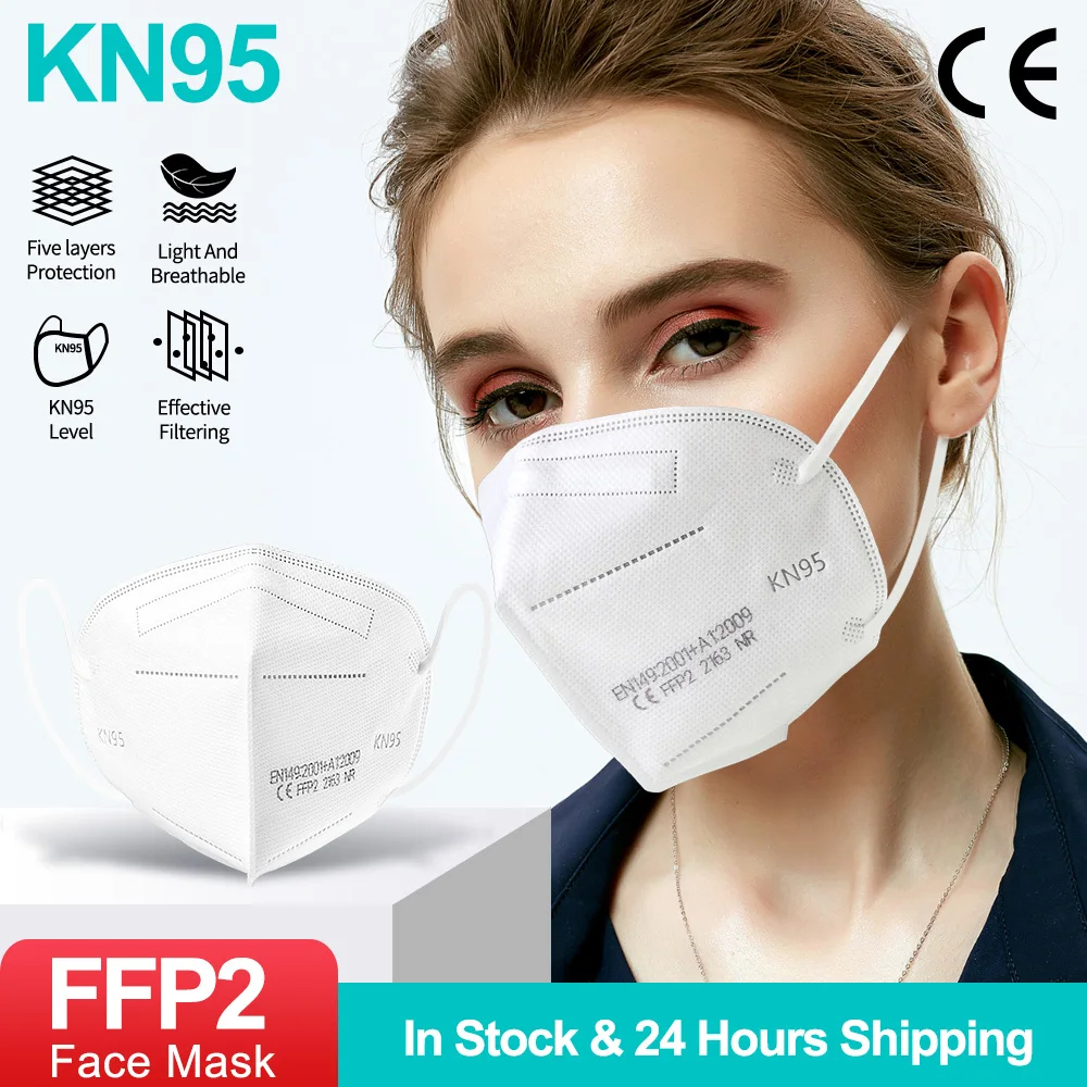 10-200 Pc ' er KN95 ansigtsmaske FFP2 Åndbar Sikkerhed Støvtæt Respirator Munden Masker Filtrering Maske Beskyttende Genanvendelige Mondkapje 3