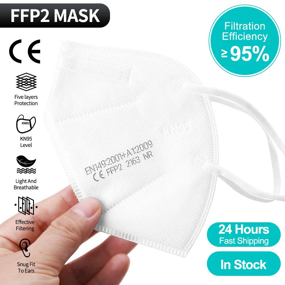 10-200 Pc ' er KN95 ansigtsmaske FFP2 Åndbar Sikkerhed Støvtæt Respirator Munden Masker Filtrering Maske Beskyttende Genanvendelige Mondkapje 5
