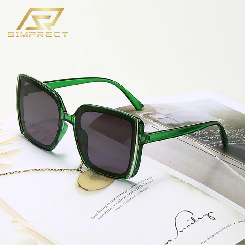 SIMPRECT Fashion Square Solbriller Kvinder 2021 Vintage Overdimensionerede solbriller Til Kvinder Luksus Brand Designer Nuancer Til Kvinder 0