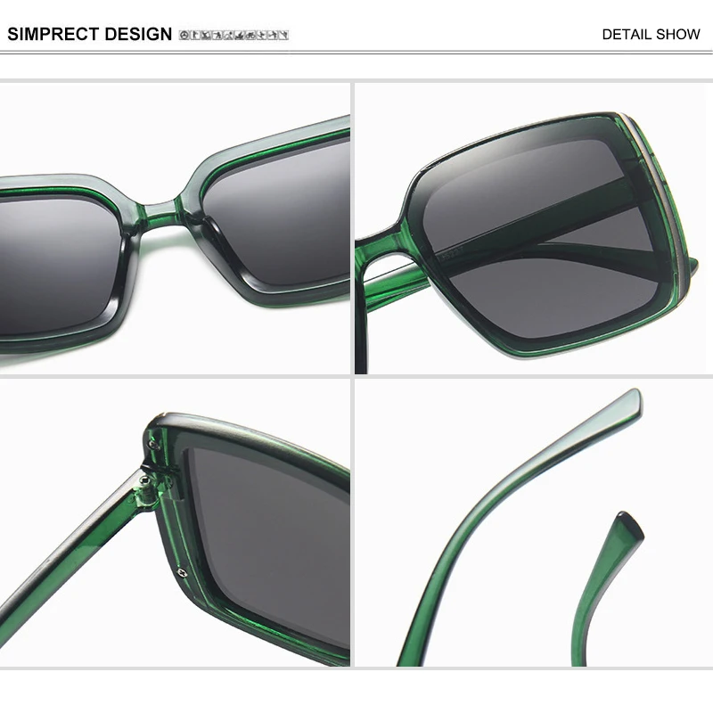 SIMPRECT Fashion Square Solbriller Kvinder 2021 Vintage Overdimensionerede solbriller Til Kvinder Luksus Brand Designer Nuancer Til Kvinder 2