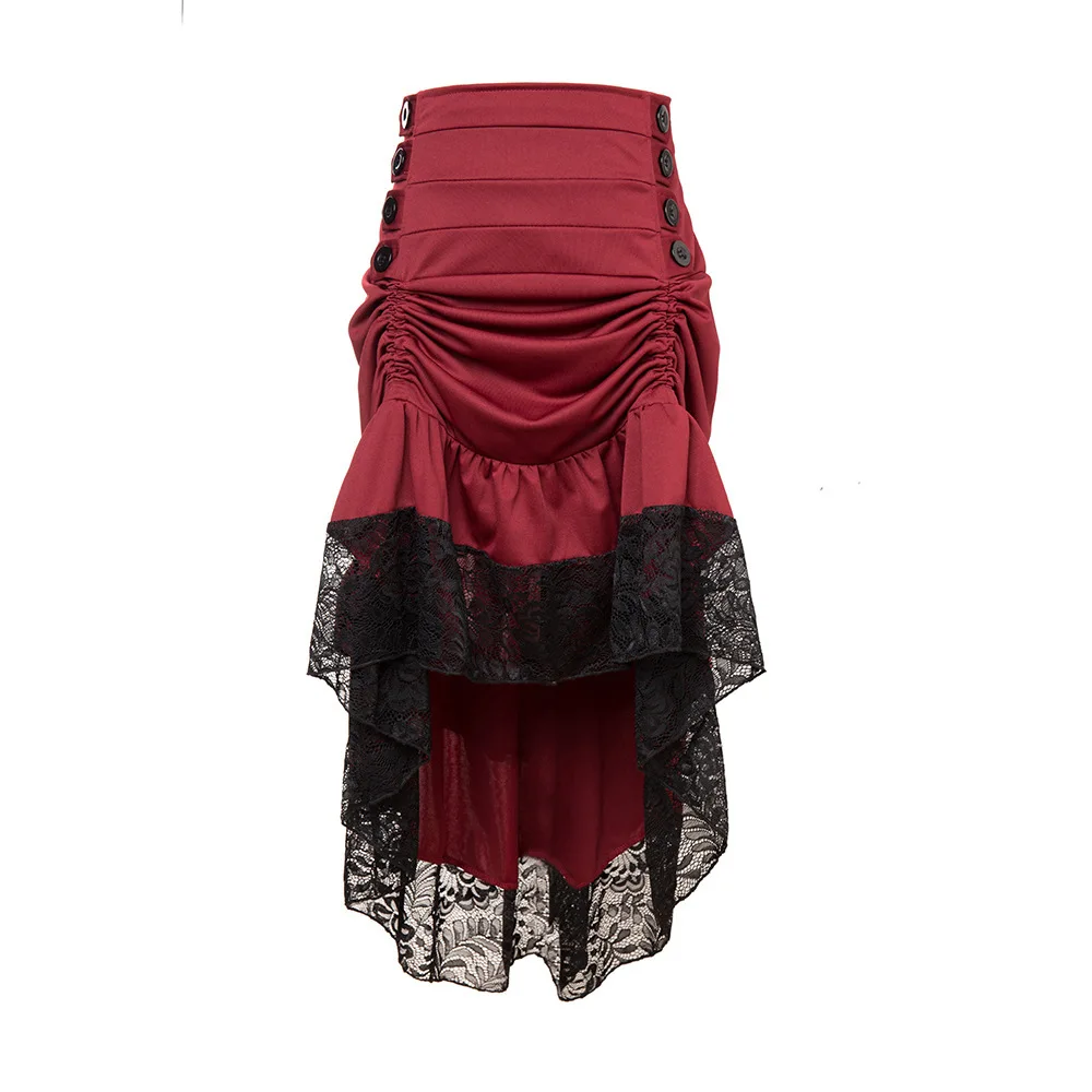 Red Lolita Nederdele Retro Palace Style Europæisk Gotisk Tøj Nederdel Victorianske Cosplay Kostume Loli Kjole Plus Size BL3966 2