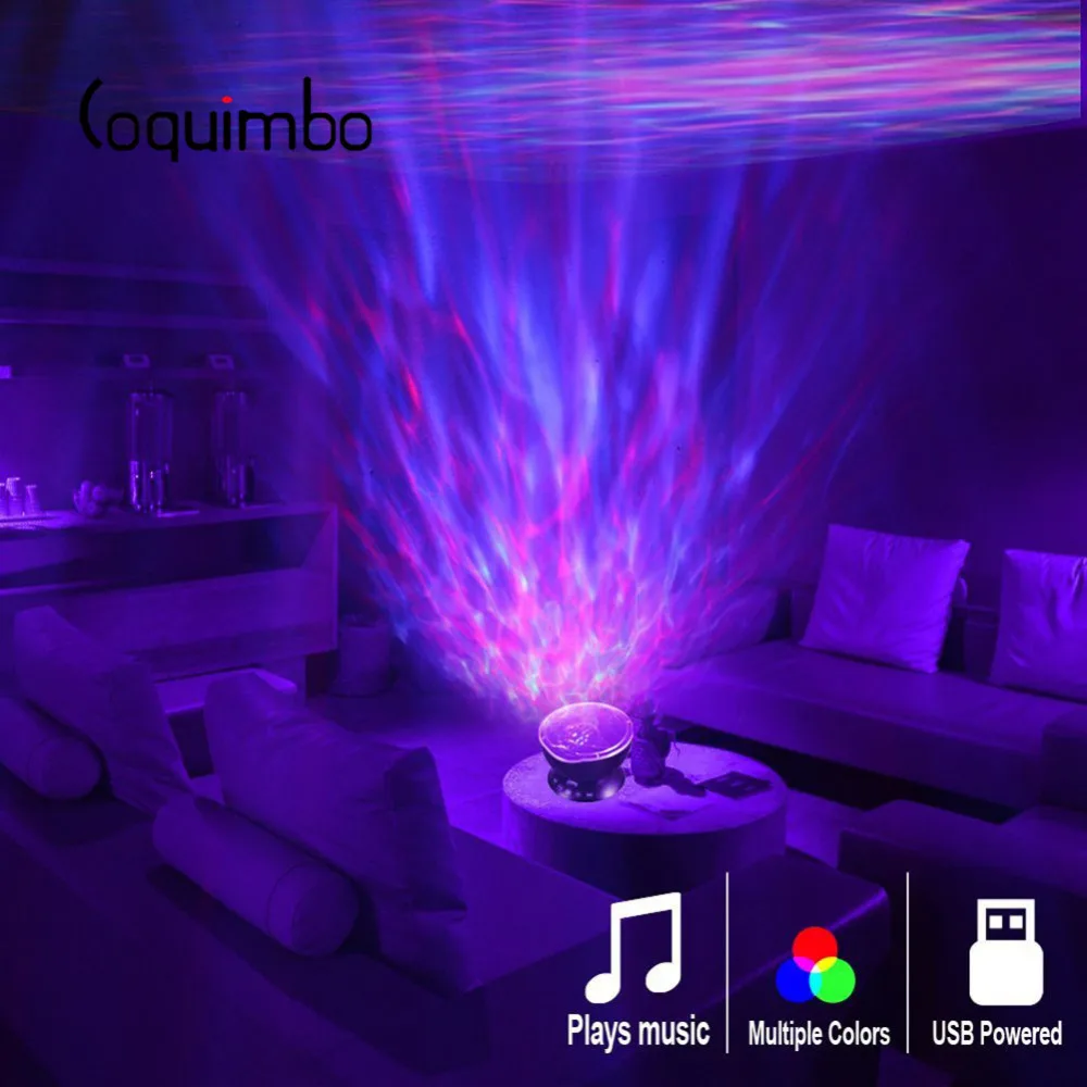 Coquimbo Ocean Wave Projektor LED Nat Lys er Indbygget I musikafspiller Fjernbetjening 7 Lys Kosmos Stjernede Luminaria For børne Soveværelse 2