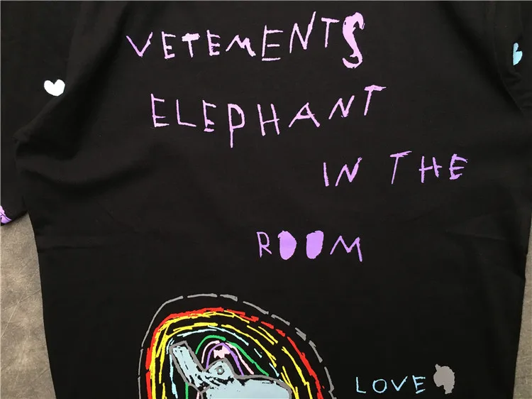 Ny Nyhed 2019 Mænd VETEMENTs Elephant T-Shirts T-Shirt Hip Hop Skateboard Street Bomuld T-Shirts, Tee Top kenye S-XXL #K15 1