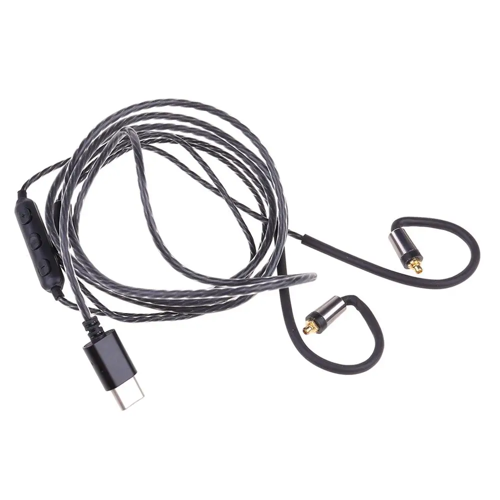 1PC MMCX Type C Hovedtelefoner Audio Kabel med Mic For Shure Hovedtelefoner SE215/315/535/846/425 4