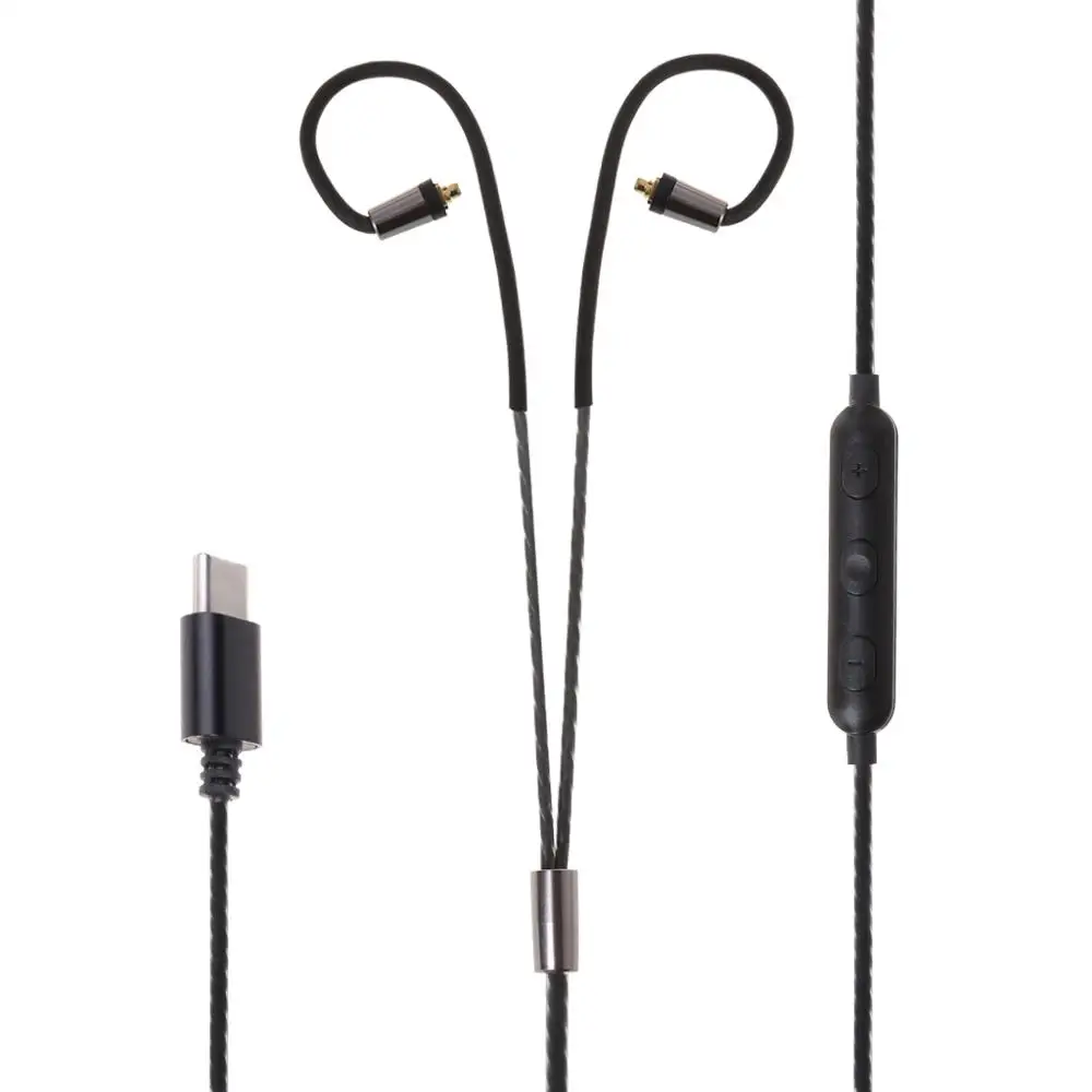 1PC MMCX Type C Hovedtelefoner Audio Kabel med Mic For Shure Hovedtelefoner SE215/315/535/846/425 5