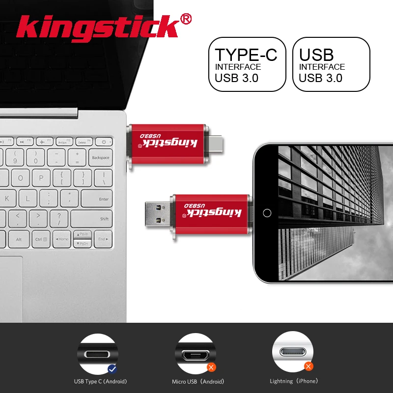 Oprindelige Type-C usb 3.0-pendrive, 16GB, 32GB, 64GB Usb-Flash-Drev nøgle usb-stick, pen-drev, flash-usb3.0 128GB pen driver for type-c 3
