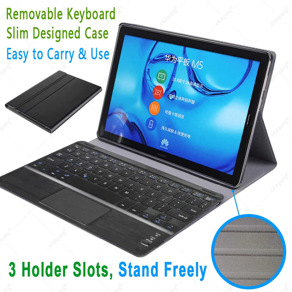For Huawei Mediapad M5 10 Pro 10.8 CMR-AL19 CMR-W19 Tilfældet med Touchpad Keyboard Aftageligt Bluetooth Læder Tablet Cover Shell 0
