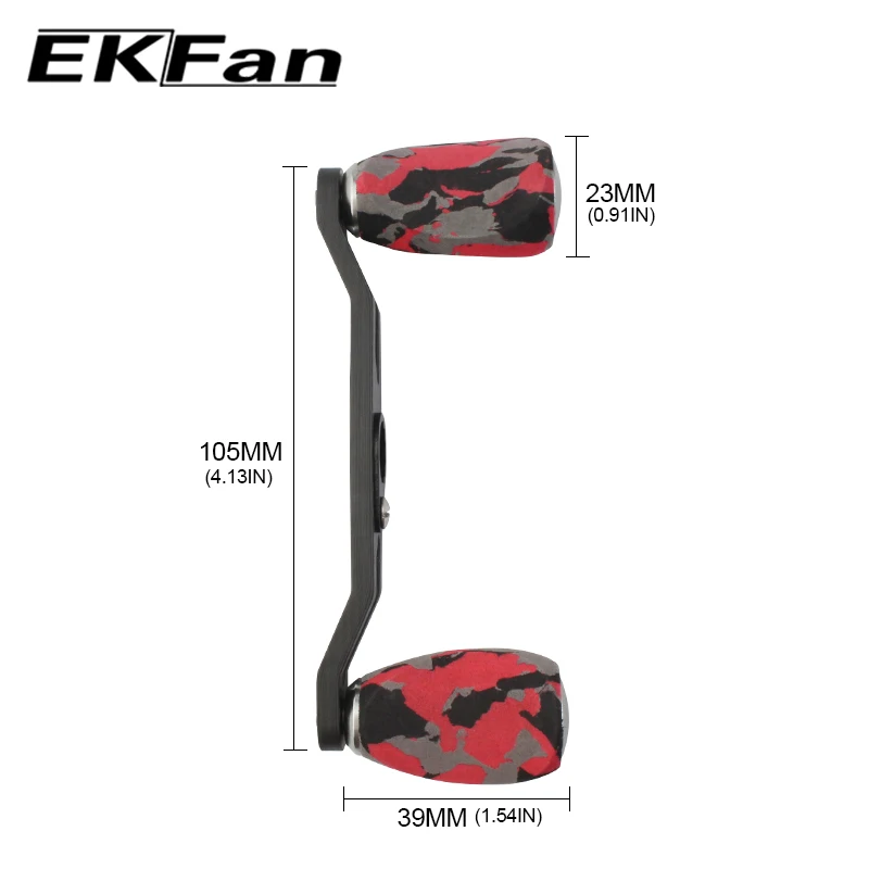 EKFan Nye 105mm 7*4mm Carbon Fiber fiskehjul Håndtere EVA Knop Camouflage Series Til Rocker Spinning Hjul Håndtag 4