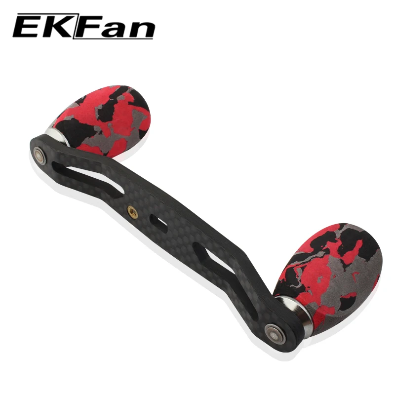 EKFan Nye 105mm 7*4mm Carbon Fiber fiskehjul Håndtere EVA Knop Camouflage Series Til Rocker Spinning Hjul Håndtag 5