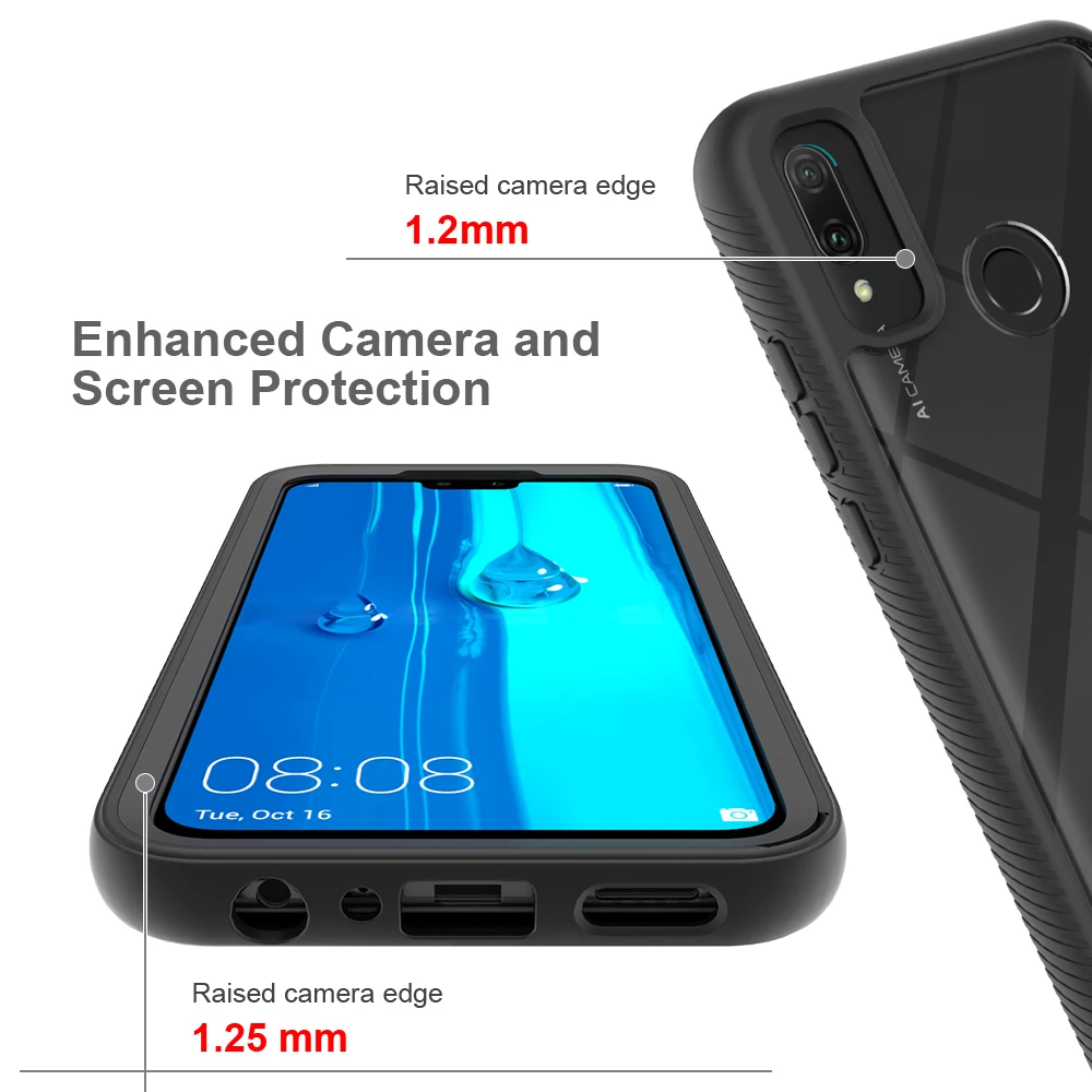 360 Tunge Telefonen Sagen For Huawei Y5P 2020 Ære 9S Y6P Y8P P40 Pro Plus Rustning Gennemsigtige 2 i 1 Silikone Stødsikkert bagcoveret 3