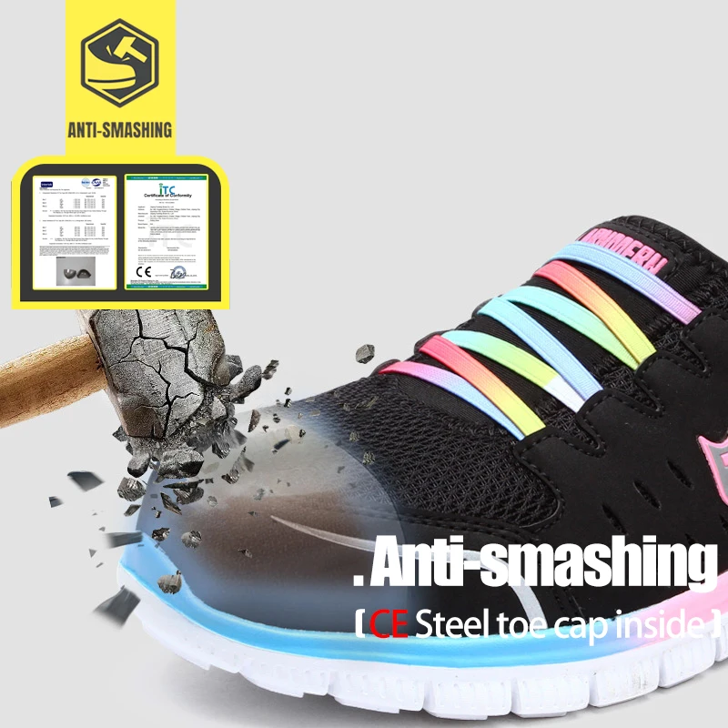 Kvinders Sikkerhed Arbejde Sko Komfortabel Sneaker let Anti-smashing Non-slip Konstruktion Beskyttende Sports Sko LARNMERN 4