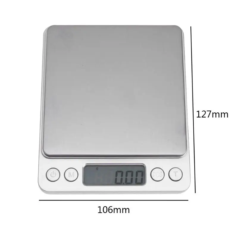 500X0.01g Elektronisk Vægt LED Lysende Digitale High-præcision Smykker Skala Køkken Vægt Balance Ved 2XAAA Batteri 4