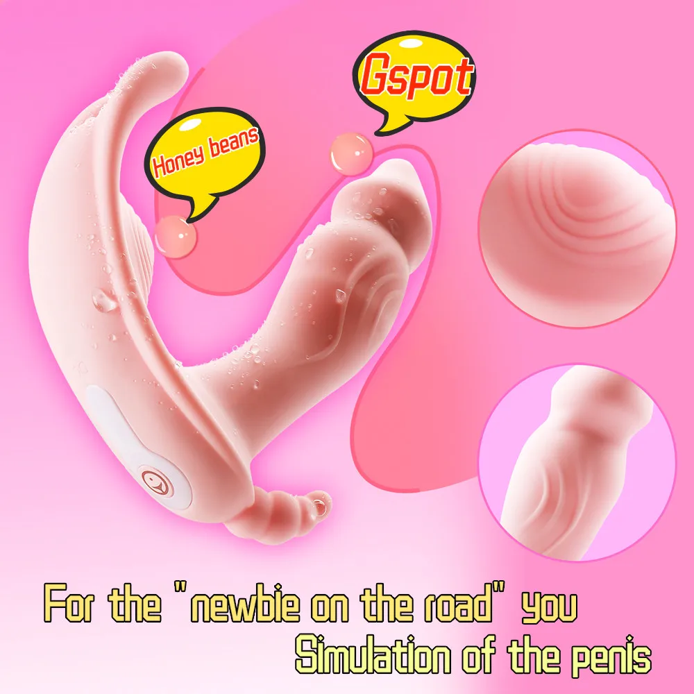 Bærbare Vibrator, Trådløst fjernbetjent sexlegetøj Trusser Vibratorer til Kvinder Klitoris Stimulator Dobbelt Stimulation 2