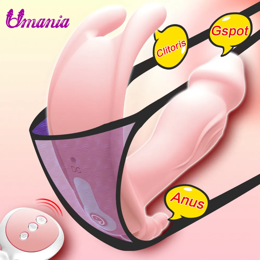 Bærbare Vibrator, Trådløst fjernbetjent sexlegetøj Trusser Vibratorer til Kvinder Klitoris Stimulator Dobbelt Stimulation 4