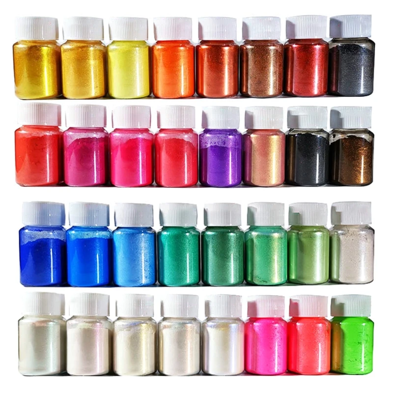 32 Farver Kosmetiske Klasse Perlemors Naturlige Glimmer Mineral Pulver Epoxy Harpiks Farve Pearl Pigment DIY Smykker Håndværk Gør Accesso 5