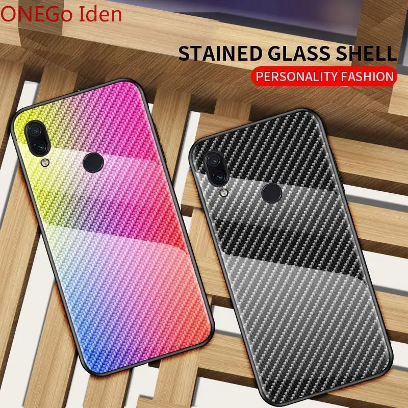 Mode Sag For Meizu Note 9 Tilfælde Hårdt Hærdet glas Gradient carbon fiber beskyttende dække for meizu 16XS 16S telefon shell 3