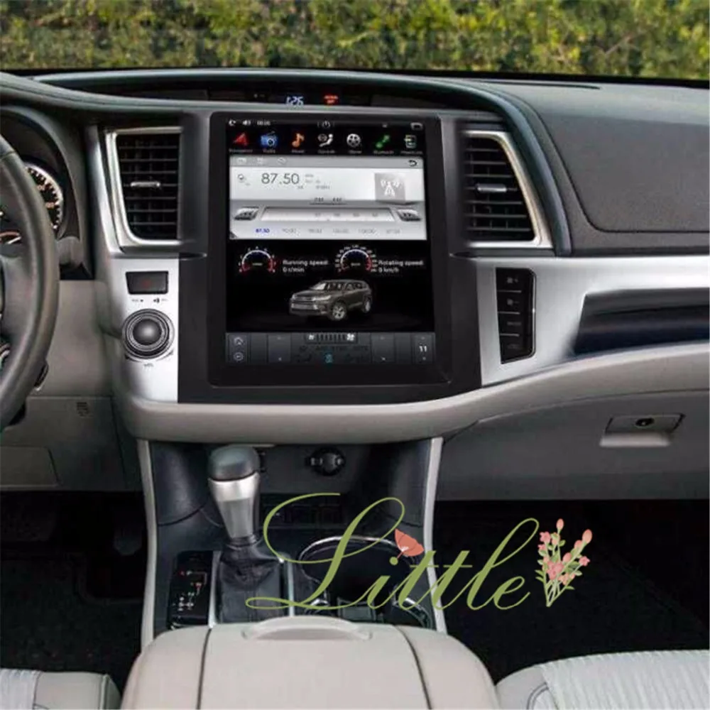 Tesla stil 12,1 tommer Bil Ikke DVD-Afspiller, GPS-Navigation Til Toyota Highlander-2018 radio stereo mms-Touch-Skærm 0