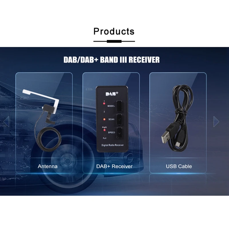 Bilen DAB/DAB+ Modtager Digital Radio Tuner Receiver o Broadcast-Modtager til Bil Stereo 2